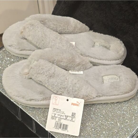 Puma Fluff Flip Slippers- Grey - Picture 8 of 9